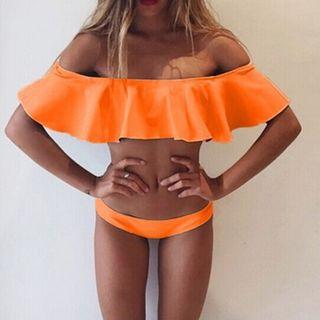 Frilled Off-shoulder Bikini