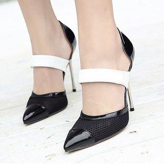 Color Panel Velcro Pumps