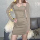 Halter-neck Long Sleeve Dress