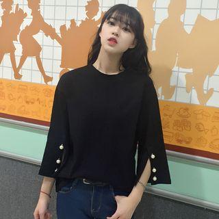 Faux Pearl 3/4 Sleeve Top