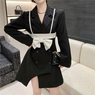 Double-breasted Blazer / Bow Belt / Set