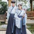 Couple Matching Long-sleeve Hanfu Top / Maxi Skirt / Headband / Jacket