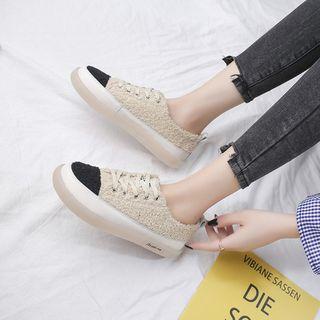 Faux Shearling Platform Sneakers