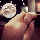 Rhinestone Triangle Layered Open Ring