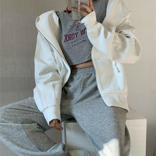 Hood Zip Jacket / Lettering Long-sleeve T-shirt