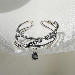 Cz Layered Ring Silver - One Size