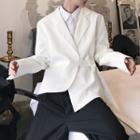 Tie-front Chiffon Plain Blazer