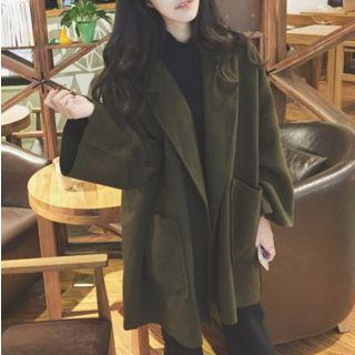 Wide-sleeve Open Front Coat