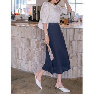 Plus Size Band-waist A-line Long Skirt