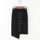 Pin-accent Midi Knit Skirt
