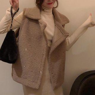 Turtleneck Knit Top / Knit Skirt / Fleece Vest
