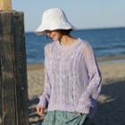 Round-neck Oversized Cable-knit Top