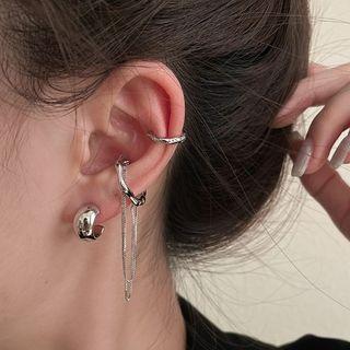 Set Of 3: Earring Set Of 3 Pair - Silver - One Size