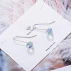 Faux Crystal Dangle Earring 1 Pair - White Gold - One Size