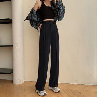 High-waist Loose-fit Shift Wide-leg Pants