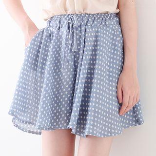 Drawstring Dotted Skort