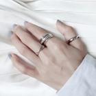 925 Sterling Silver Cross Layered Open Ring Silver - One Size