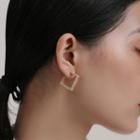 Sterling Silver Square Earring 1 Pair - Gold - One Size