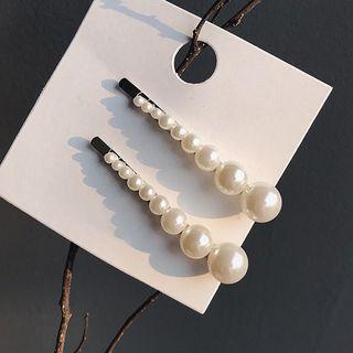 Faux Pearl Hair Pin 1 Pcs - Faux Pearl - White - One Size
