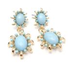 Babyblue Beads Flower - Shaped Earrings Blue - One Size