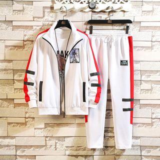 Set: Contrast Detail Jacket + Sweatpants