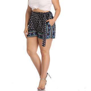Plus Size Printed Shorts