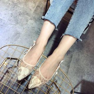 Slingback Pointed Lace Flats