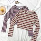 Color-block Striped Long-sleeve Top