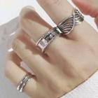 Layered Alloy Open Ring Multi Layers Wave - Silver - One Size
