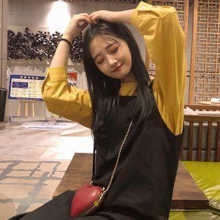 Midi Jumper Dress / Plain Blouse / Set