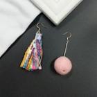 Non-matching Pompom Tassel Earring