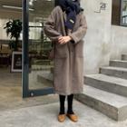 Buttoned Long Coat Gray - One Size