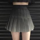 Gradient Pleated Mini Skirt
