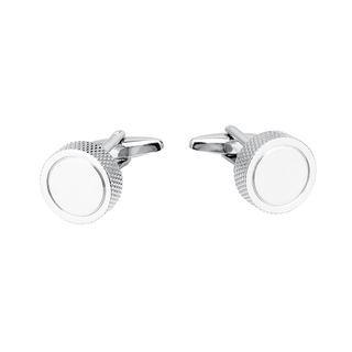 Fashion High-end Geometric Round Cufflinks Silver - One Size