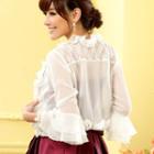 Ruffle Trim Open-front Jacket