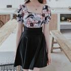 Set: Floral Panel Swimsuit + Skirt