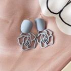 Flower Acrylic Dangle Earring Bow Earring - Blue - One Size
