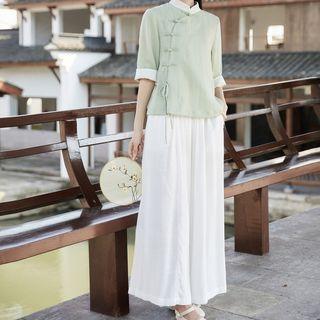 3/4-sleeve Cheongsam Top / Pants
