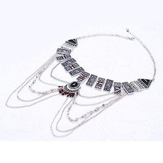 Jeweled Chain-accent Necklace