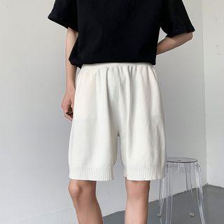 Elastic Waist Plain Knit Shorts