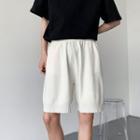 Elastic Waist Plain Knit Shorts