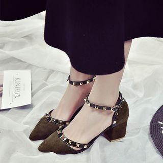 Studded Pointy-toe Pumps