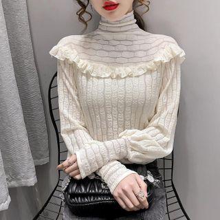 Turtleneck Ruffle Blouse