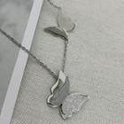 Butterfly Pendant Stainless Steel Necklace Silver - One Size