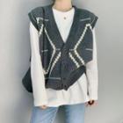Argyle Single Breasted Knit Vest