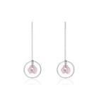 925 Sterling Silver Pink Shell Earrings With Fashion Pearl Silver - One Size