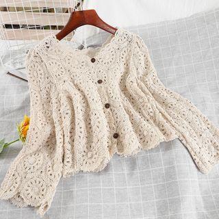 Perforated Cardigan Almond - One Size