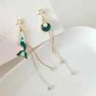 Non-matching Faux Pearl Mermaid Fringed Earring