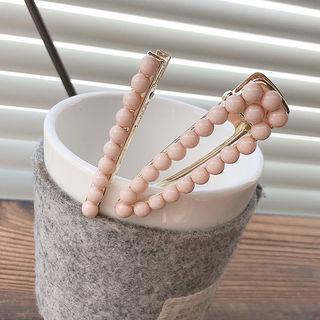 Beaded Hair Clip Set Of 2 Pink - One Size