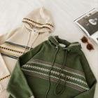 Color-block Striped Knit Hooded Sweater